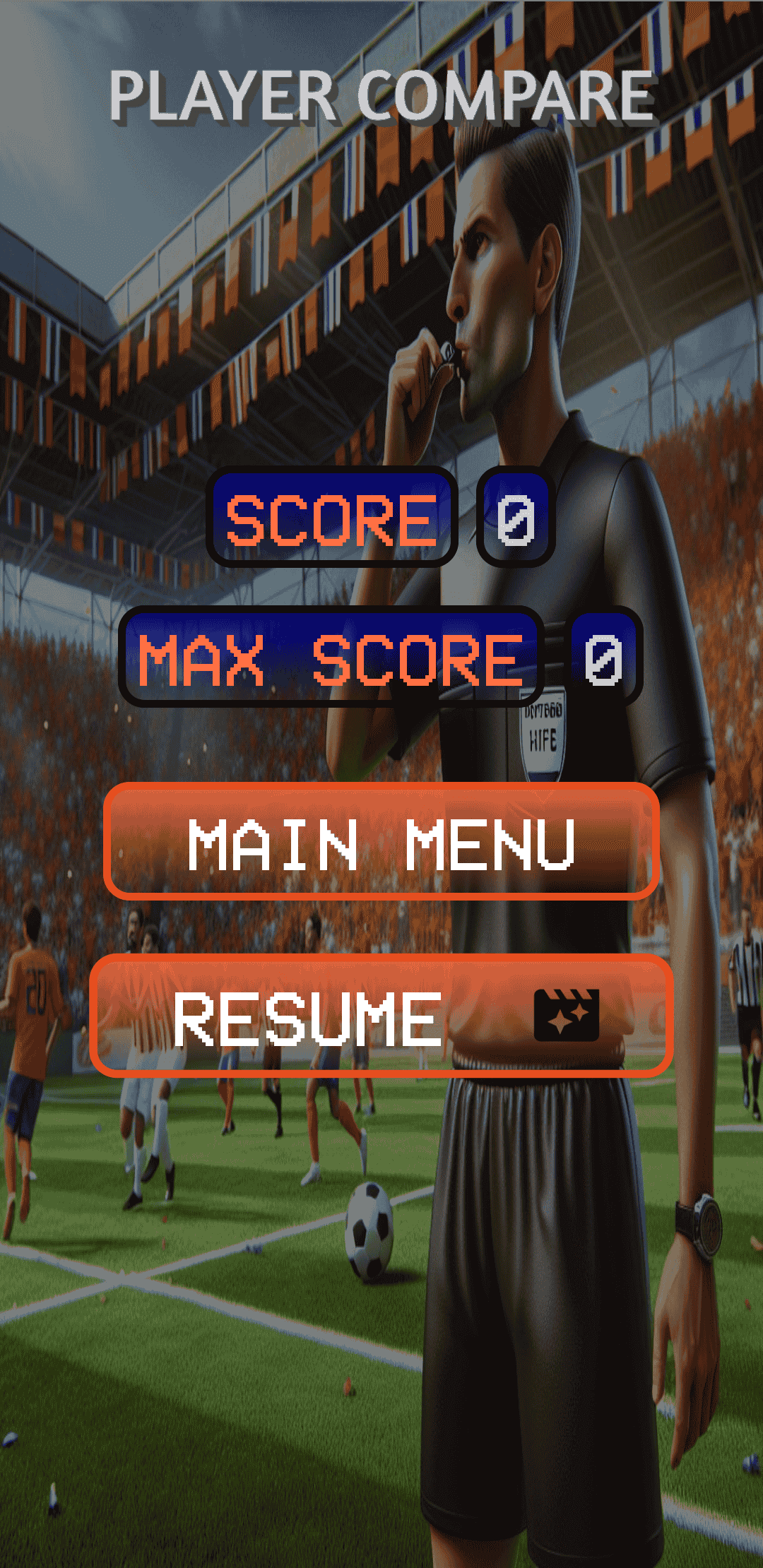 Score, Max Score, Resume on the phone 1
